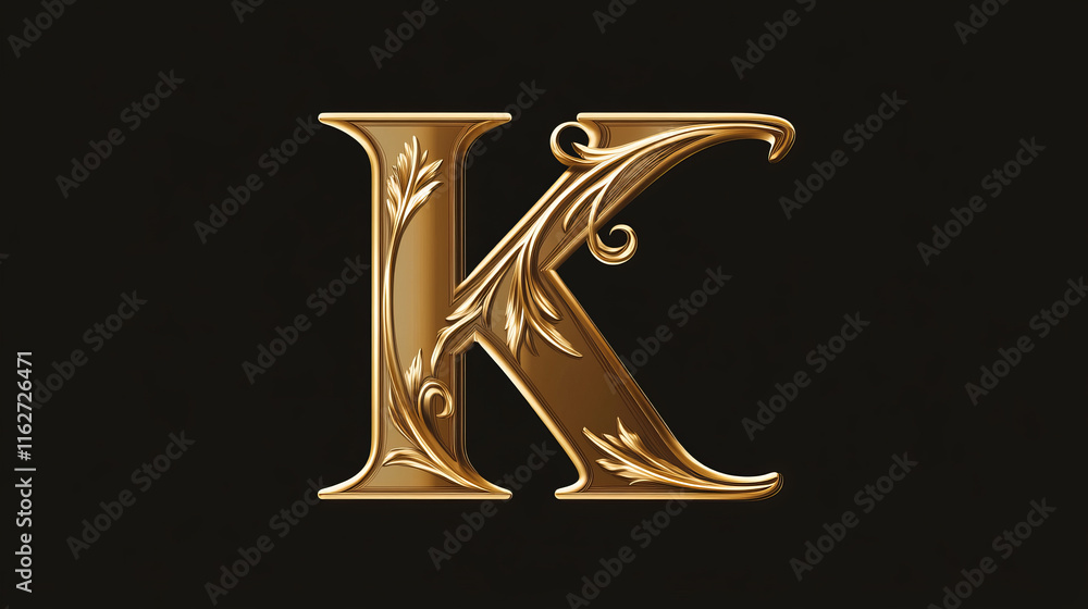 Fototapete set of alphabet symbols and elements of letter k - for emblems and logos, such a logo. rasterized ve