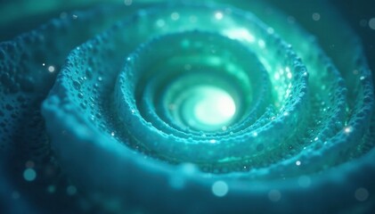 Soft focus on a swirling vortex of blue and green hues, evoking feelings of serenity and balance, tranquil, blues, soothing