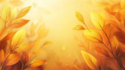 Autumn nature background with vibrant yellow leaves and peaceful seasonal scenery for promotions