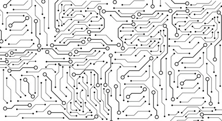 Circuit board on white background Electrical connection system. 