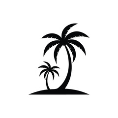 Black Palm trees vector illustration. trees silhouette Palm silhouettes design of Palm Trees for Banners, And Promotional Items. Vector Illustration On white background.