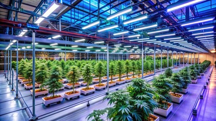 Innovative Indoor Greenhouse for Commercial Medical Cannabis Farming with Automation Technology and Sustainable Practices