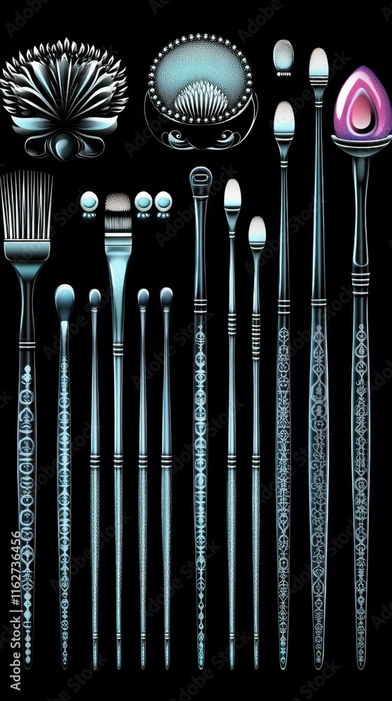 Poster creative art studio tools stencils for creating patterns