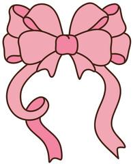 valentine's day pink bow outline