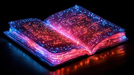 Binary Code Stream Shaping Digital Product Passport with Advanced Tech Elements 