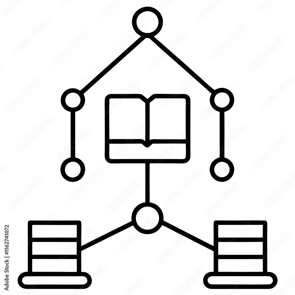 Poster abstract knowledge network vector graphics