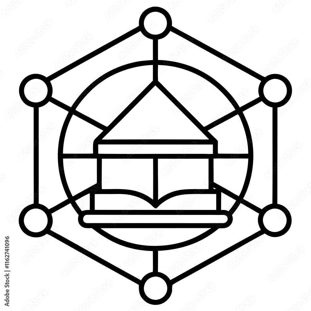 Fototapete abstract knowledge network vector graphics