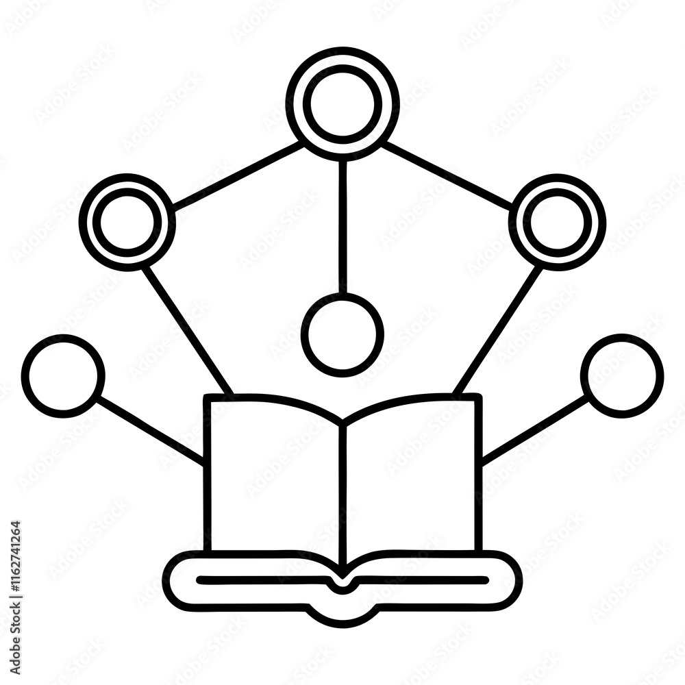 Poster abstract knowledge network vector graphics
