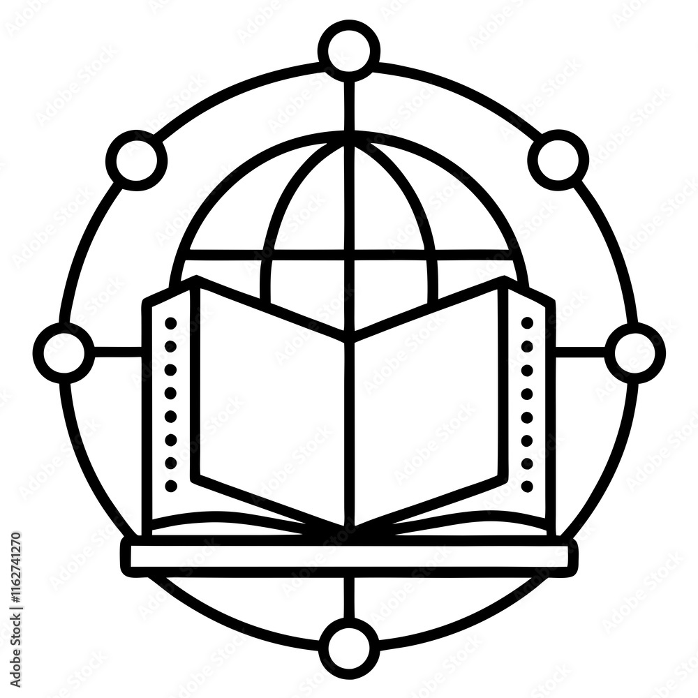 Poster abstract knowledge network vector graphics