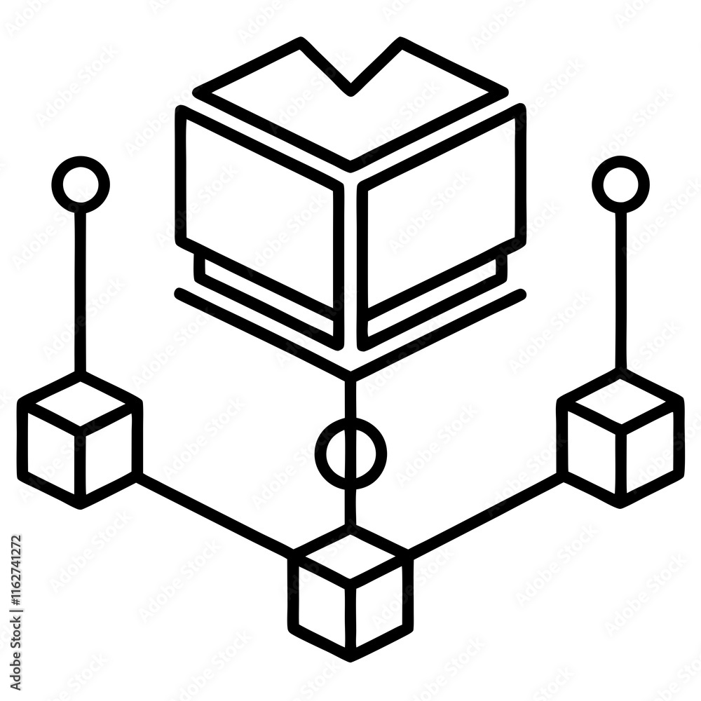 Poster abstract knowledge network vector graphics