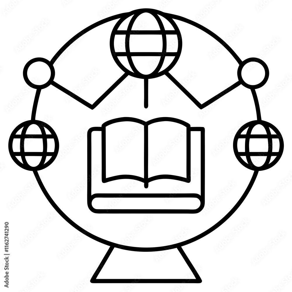 Poster abstract knowledge network vector graphics