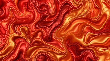 Abstract 3D Render with Swirling Red and Gold Patterns