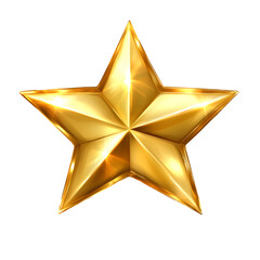 Shiny Gold Star Icon with Three-Dimensional Design for Awards and Achievements