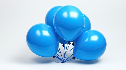 Bright Blue Balloons on a White Background for Celebration 