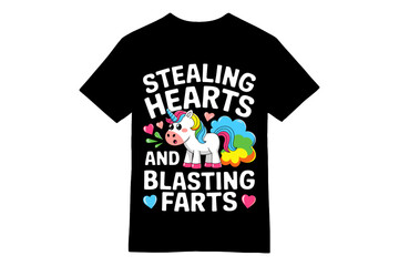 Stealing Hearts and Blasting Farts Unicorn T-Shirt
