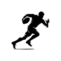 A silhouette of a rugby player, vector illustration