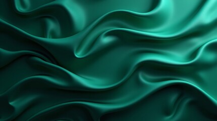 Fototapeta premium Black dark teal jade emerald sea aventurine green abstract background. Silk satin fabric. Glitter shimmer. Color gradient. Line stripe wave shadow. Drapery curtain. Luxury elegant subtle. Blank design