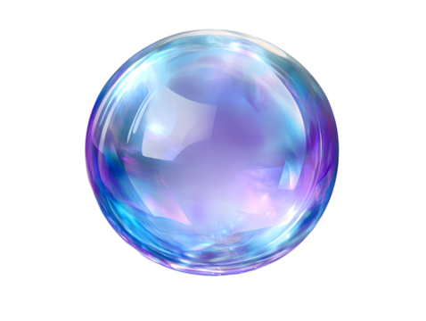 Beautifully Rendered Soap Bubble with Iridescent Colors and Reflective Surface