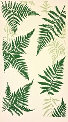 Green Fern Leaf Prints Botanical Art Design