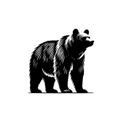 black silhouette of a bear. vector illustration