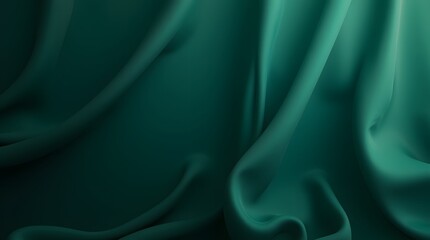 Obraz premium Black dark teal jade emerald sea aventurine green abstract background. Silk satin fabric. Glitter shimmer. Color gradient. Line stripe wave shadow. Drapery curtain. Luxury elegant subtle. Blank design