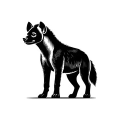 Obraz premium black silhouette of a hyena. vector illustration