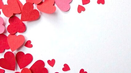 Background with hearts for valentine's day. Place for text, banner for website