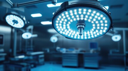 An innovative surgical lamp with adjustable arms and soft, focused illumination, 8k, realistic, full ultra HD, high resolution, cinematic photography