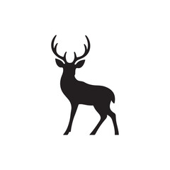 black deer icon set vector design isolated on white background

