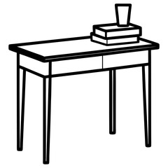 Clean Line Art of a Study Table