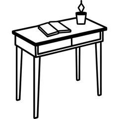 Clean Line Art of a Study Table