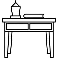 Clean Line Art of a Study Table