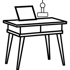 Clean Line Art of a Study Table