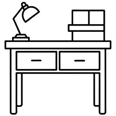 Clean Line Art of a Study Table
