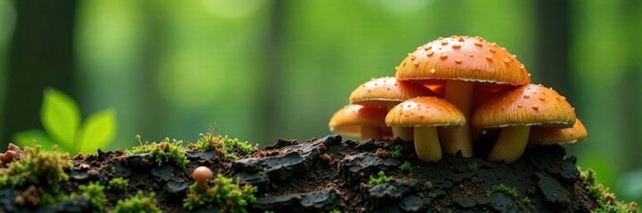 Obraz premium Hen of the woods mushrooms growing on a decaying tree stump, decay, mushrooms