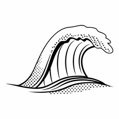 Abstract Blue Wave Made of Dots Forming a Dynamic Pattern