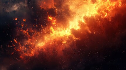 Fototapeta premium Inferno: A Fiery Cosmic Nebula