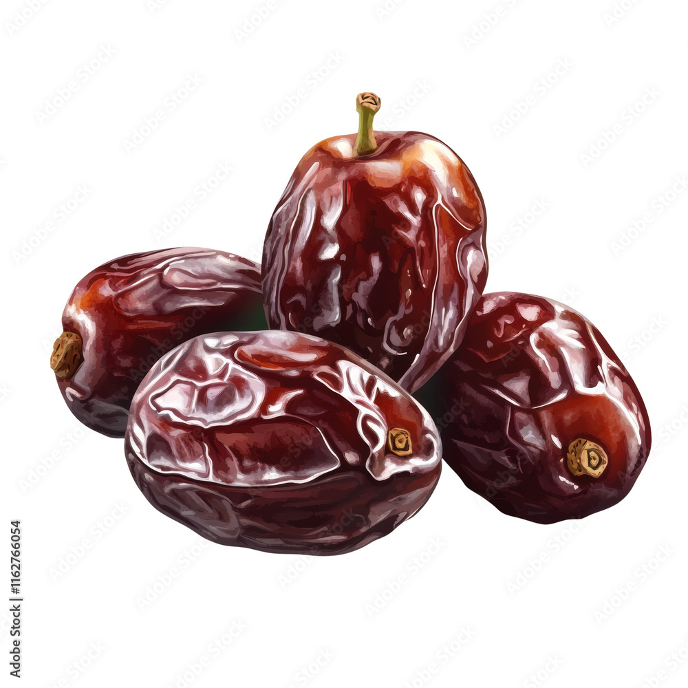 Poster realistic fresh dates isolated transparent background