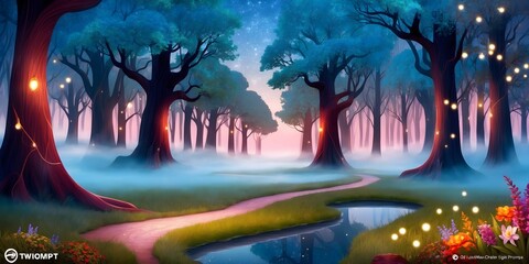 Magical Jungle – Enchanted Forest with Mystical Glow and Fantasy Elements

