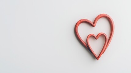 Valentine's Day Heart Shaped Decorations Minimalistic White Background Romantic Content Artistic Environment Close-Up Viewpoint