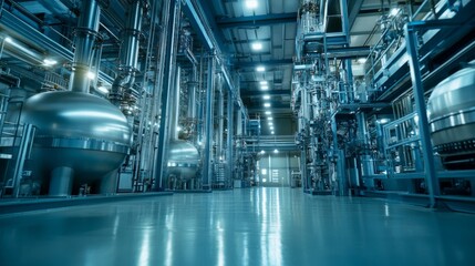 Fototapeta premium Industrial Safety Measures in Harsh Lighting