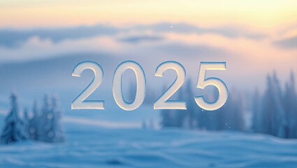 Enchanting Winter Background with Snowflakes, Frosty Trees, and Cozy Christmas Lights &ndash; Perfect for Holiday Themes and Festive Designs