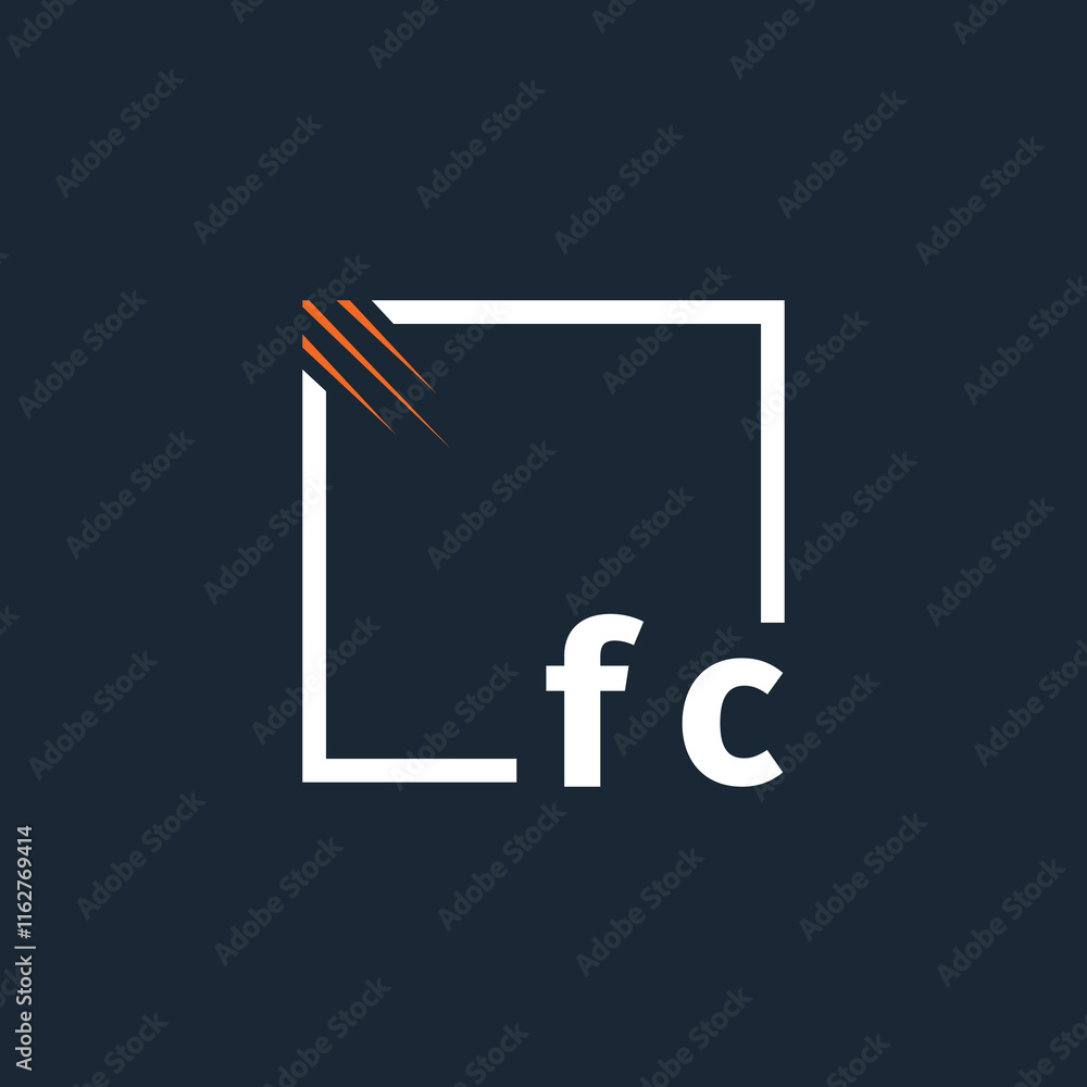 Fototapete initial monogram logo with square style design.