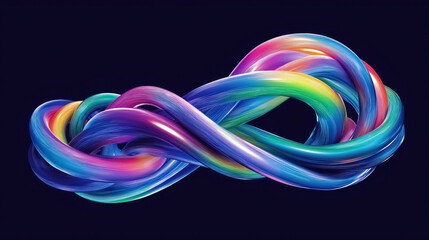 Abstract colorful optic cables seamlessly intertwined, digital communication concept
