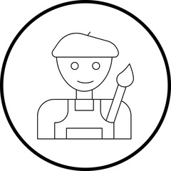 Painter icon single vector illustration