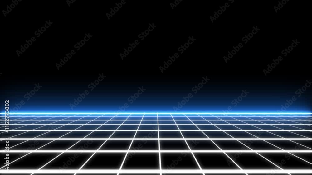 Poster sci-fi background futuristic with laser grid landscape. abstract sci-fi grid or wire frame net foota