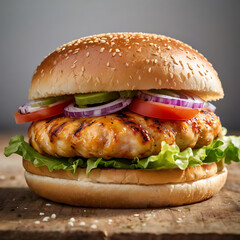 Close-up of fresh tasty burger