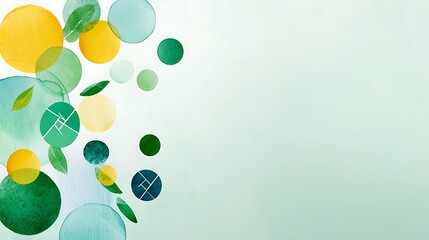 Abstract Green and Yellow Circle Background Design