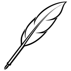 Elegant Writing Quill Line Art Design