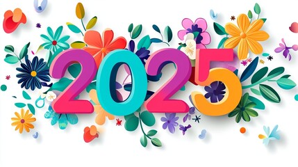 Fototapeta premium Creative Abstract Happy New Year 2025 Background